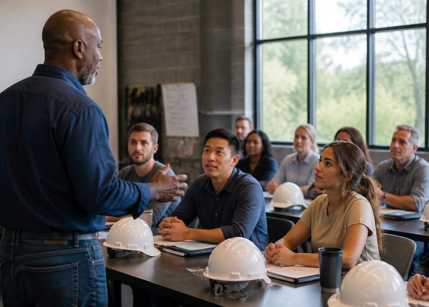 Workforce readiness training session with instructor and participants